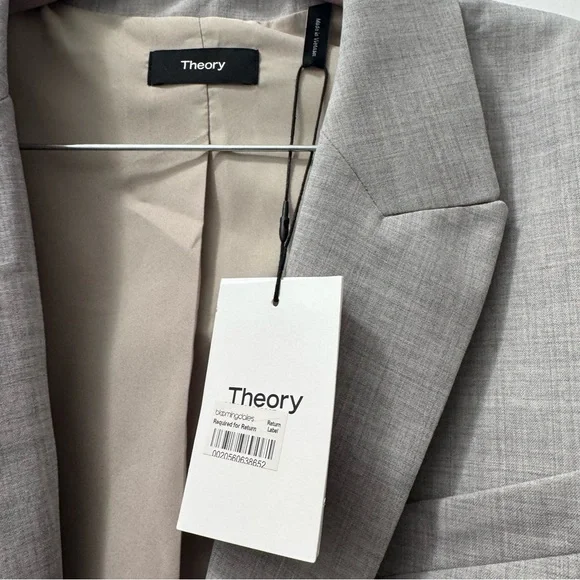 Theory Ettiennette B Light Gray Melange Suit Jacket - Picture 7 of 9